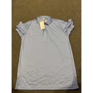 Collars And Co Men's Polo Dress Collar Blue Short Sleeve Men's Size Large NWT